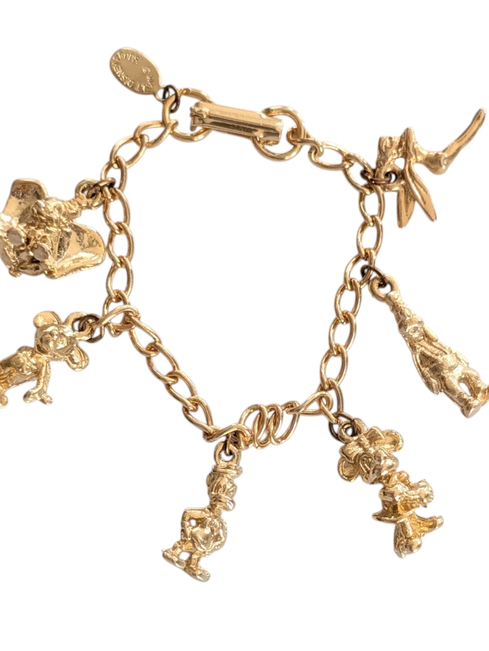Vintage Disney Gold Tone Child's Charm Bracelet